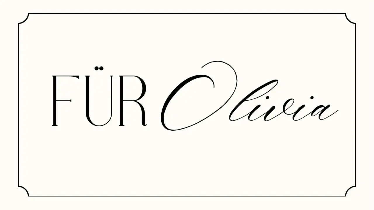 Schöne umrandungen zum ausdrucken kostenlos für Olivia. Ein eleganter Rahmen mit der Aufschrift "FÜR Olivia" in geschwungener Schrift.