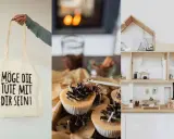 Last-minute Weihnachtsgeschenke selber machen: Stofftasche mit Spruch, duftende Kerzen und ein Puppenhaus.