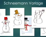 Mehrere einfache Schneemann Vorlagen zum Ausmalen, von lustig bis klassisch.