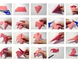 Schritt-für-Schritt-Anleitung zum Falten eines niedlichen Papagei-Origami.