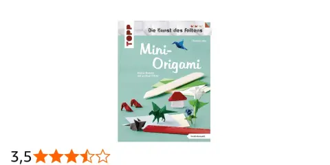 Kleine, kunstvolle Mini-Origami-Figuren wie ein Drache, Pilz und Blumen, die zum Falten einladen.
