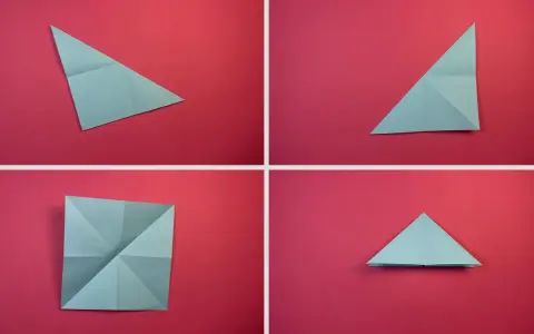 Schritt-für-Schritt-Anleitung zum Falten einer origami lilie. Papier wird gefaltet, um die Form einer Lilie zu erzeugen.