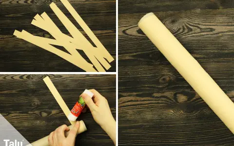 Streifen für palme basteln vorbereiten, kleben und aufrollen.