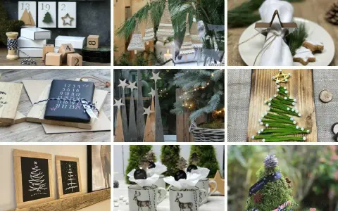 Kreative bastelideen weihnachten kostenlos: Adventskalender, Baumschmuck aus Jute, Holz-Tannenbäume, Lichterketten, Geschenktassen & Moos-Tannenbaum.