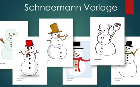 Mehrere einfache Schneemann Vorlagen zum Ausmalen, von lustig bis klassisch.