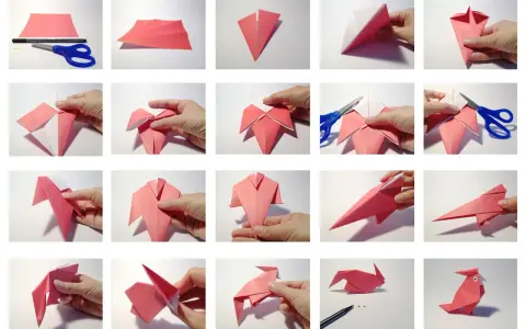 Schritt-für-Schritt-Anleitung zum Falten eines niedlichen Papagei-Origami.
