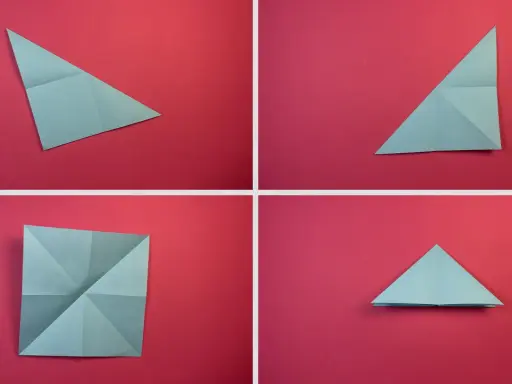 Schritt-für-Schritt-Anleitung zum Falten einer origami lilie. Papier wird gefaltet, um die Form einer Lilie zu erzeugen.