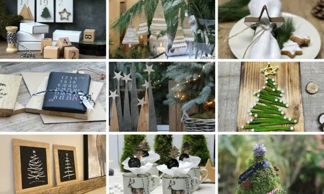Kreative bastelideen weihnachten kostenlos: Adventskalender, Baumschmuck aus Jute, Holz-Tannenbäume, Lichterketten, Geschenktassen & Moos-Tannenbaum.