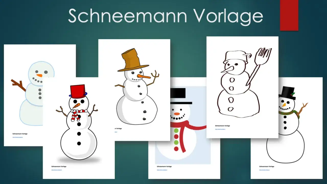 Mehrere einfache Schneemann Vorlagen zum Ausmalen und Basteln.