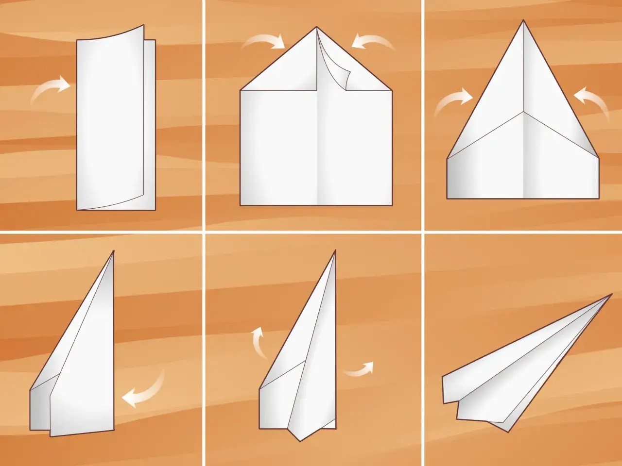 Schritt-f&uuml;r-Schritt-Anleitung zum Falten eines Papierfliegers. Ideal als Papierflieger Anleitung zum Ausdrucken f&uuml;r Kinder.