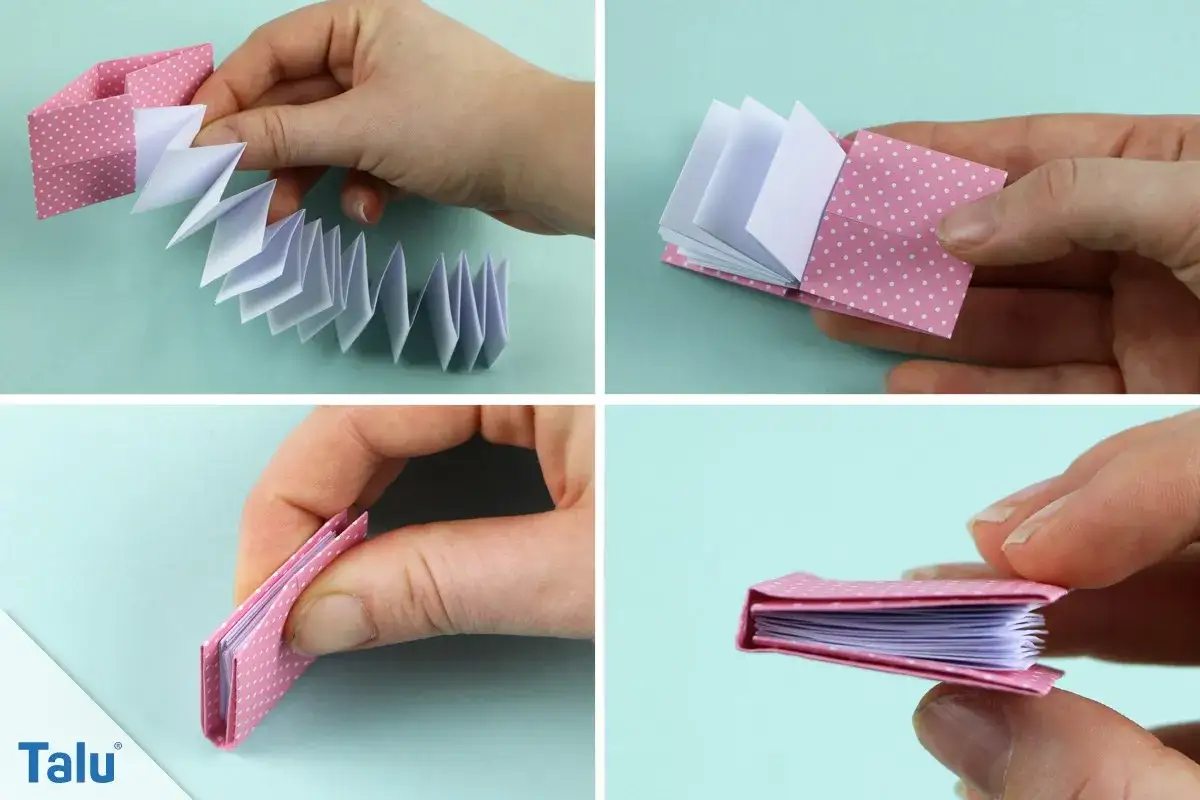 Kleine Origami-B&uuml;cher entstehen, perfekt f&uuml;r eine liebevolle Botschaft zum Muttertag.